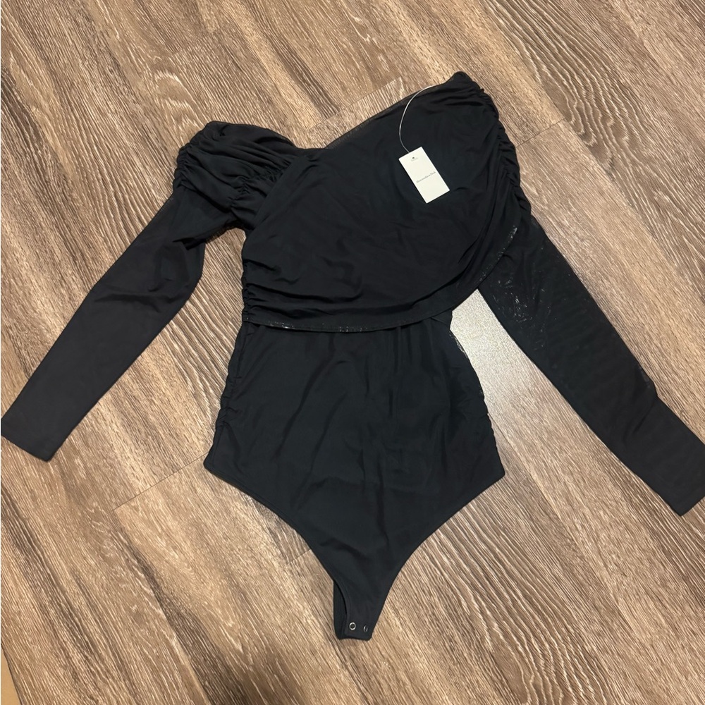 Abercrombie Long-Sleeve Asymmetrical Wrap Bodysuit